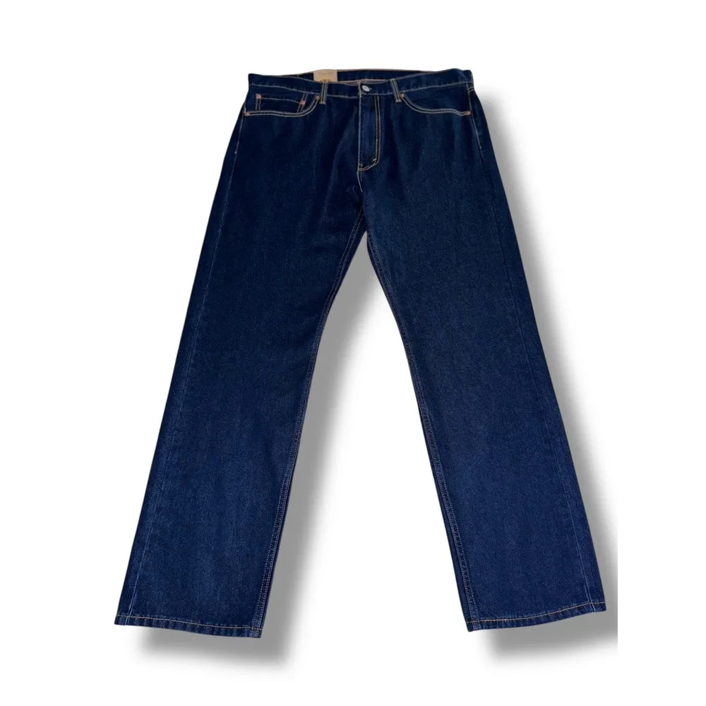 Levis 505 Regular Fit Straight Leg Jeans Mens 38x32 Dark Indigo Blue NWT